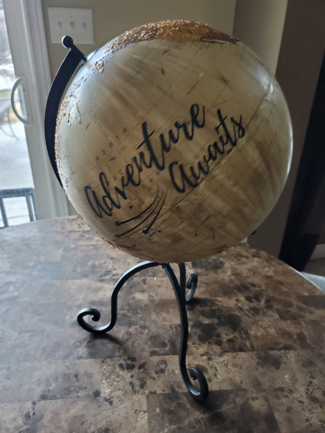 Adventure Awaits Glass Glitter Globe