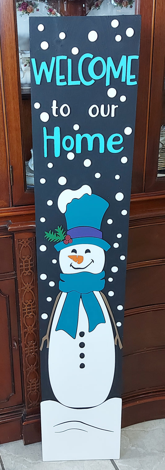 "Snowy Welcome" Porch Leaner Sign Kit Elements Unpainted