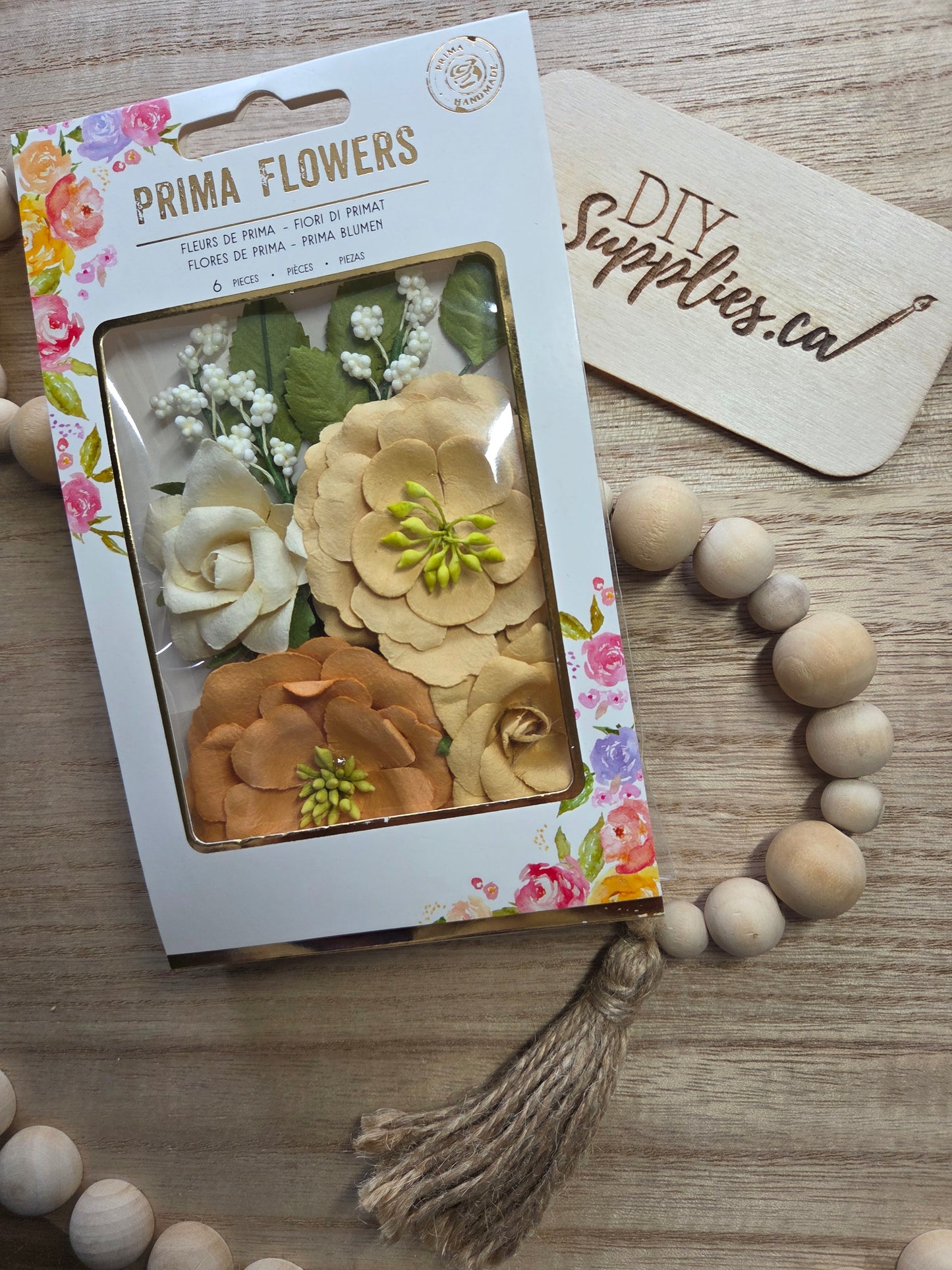 Prima Flowers - 6 Piece Vintage Peach Flowers