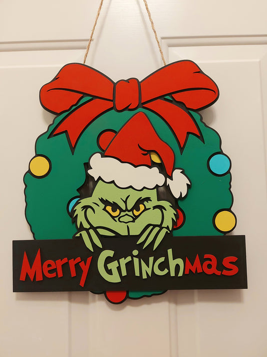 "Merry Grinchmas"14 Inch Sign Unpainted