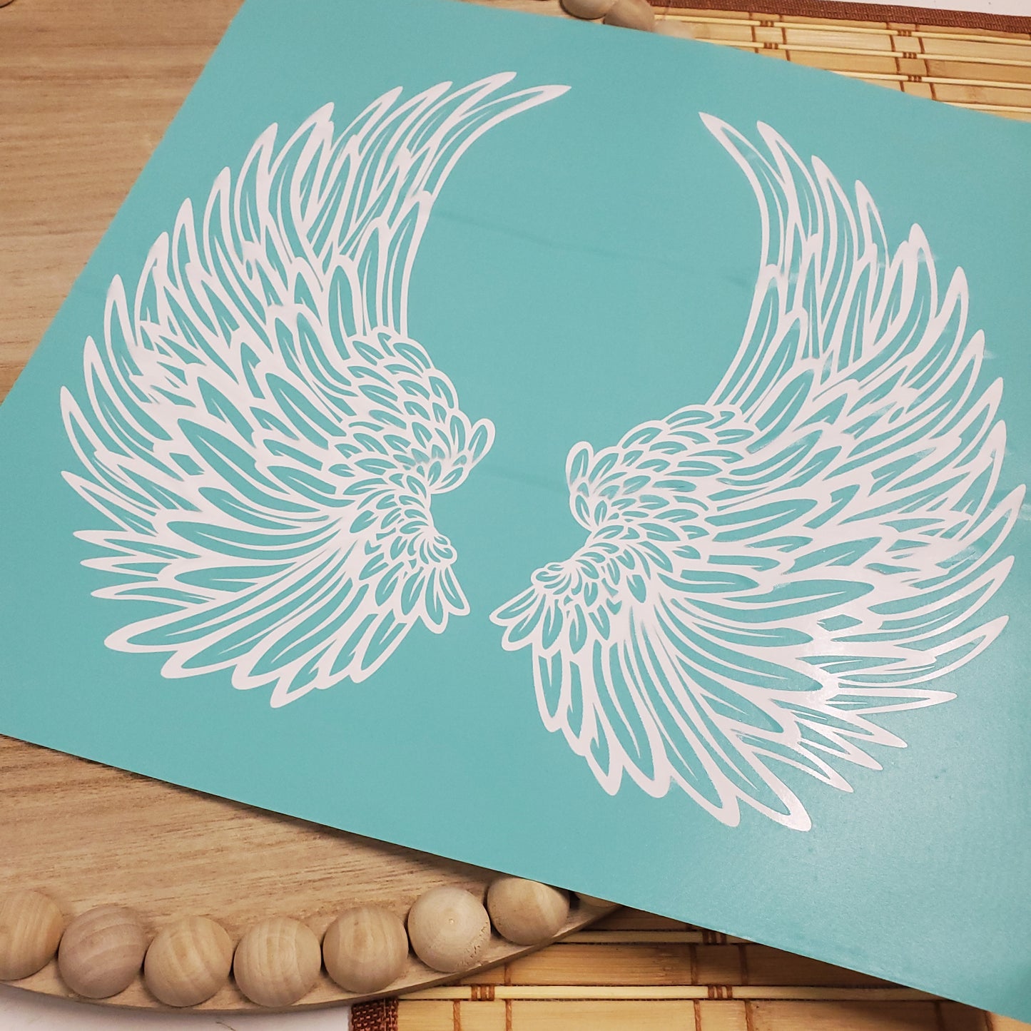 Adhesive Silk Screen Stencil - Angel Wings