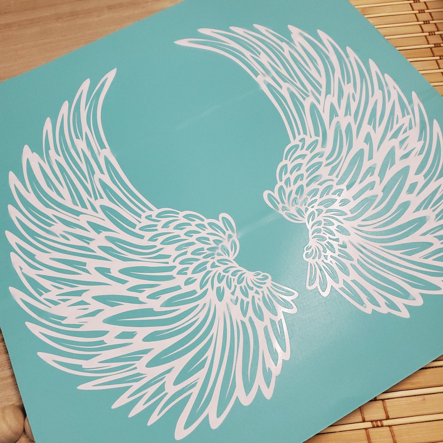 Adhesive Silk Screen Stencil - Angel Wings
