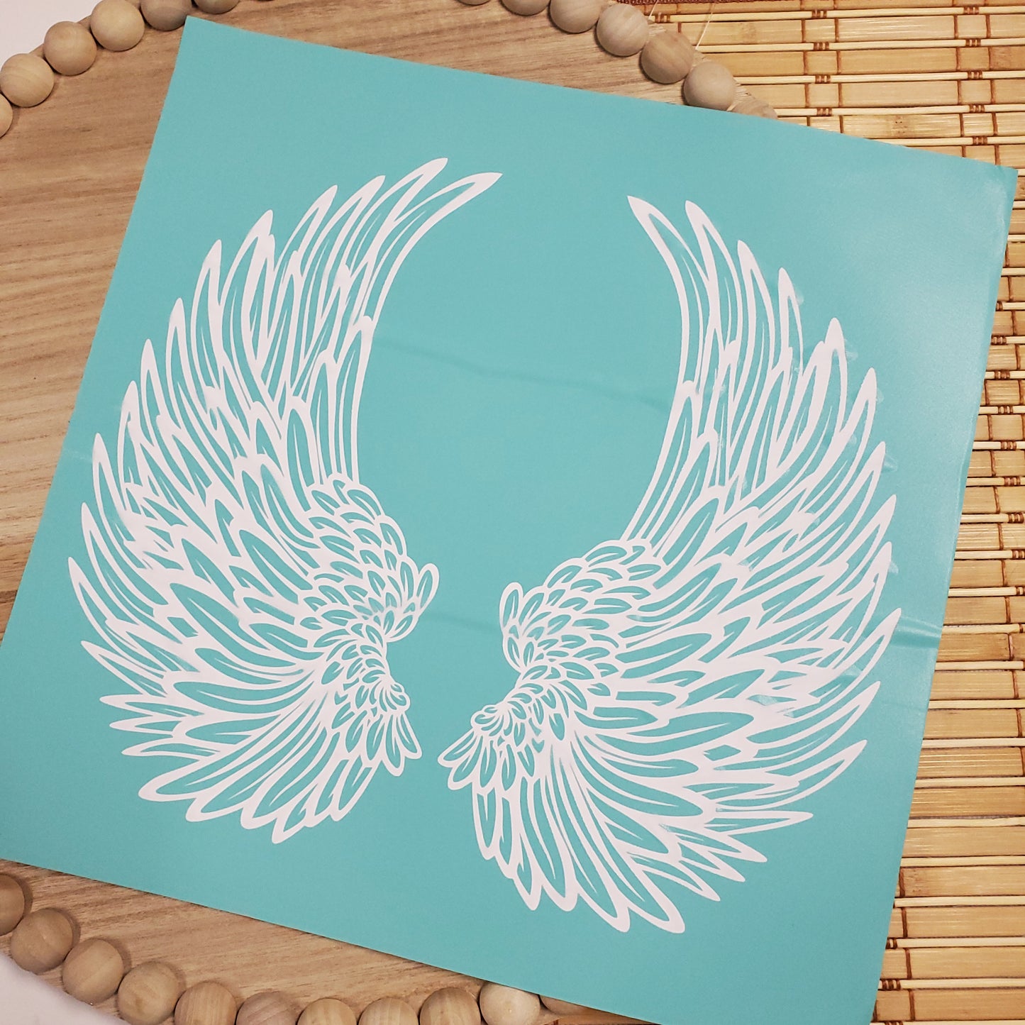 Adhesive Silk Screen Stencil - Angel Wings