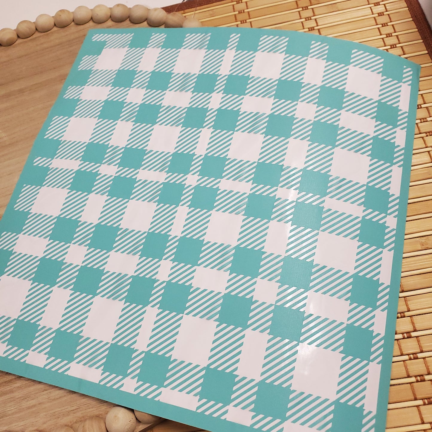 Adhesive Silk Screen Stencil - Buffalo Plaid