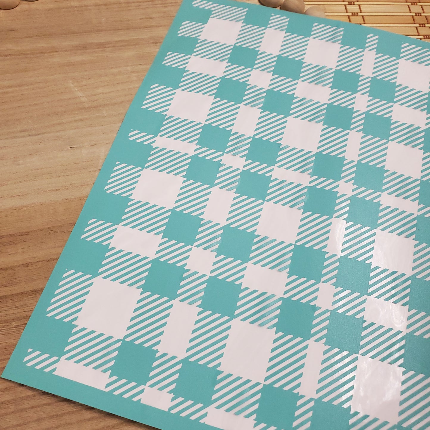 Adhesive Silk Screen Stencil - Buffalo Plaid