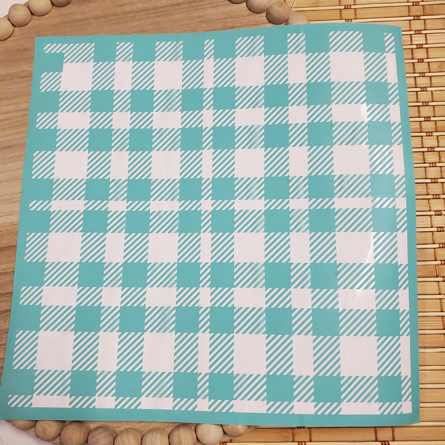 Adhesive Silk Screen Stencil - Buffalo Plaid