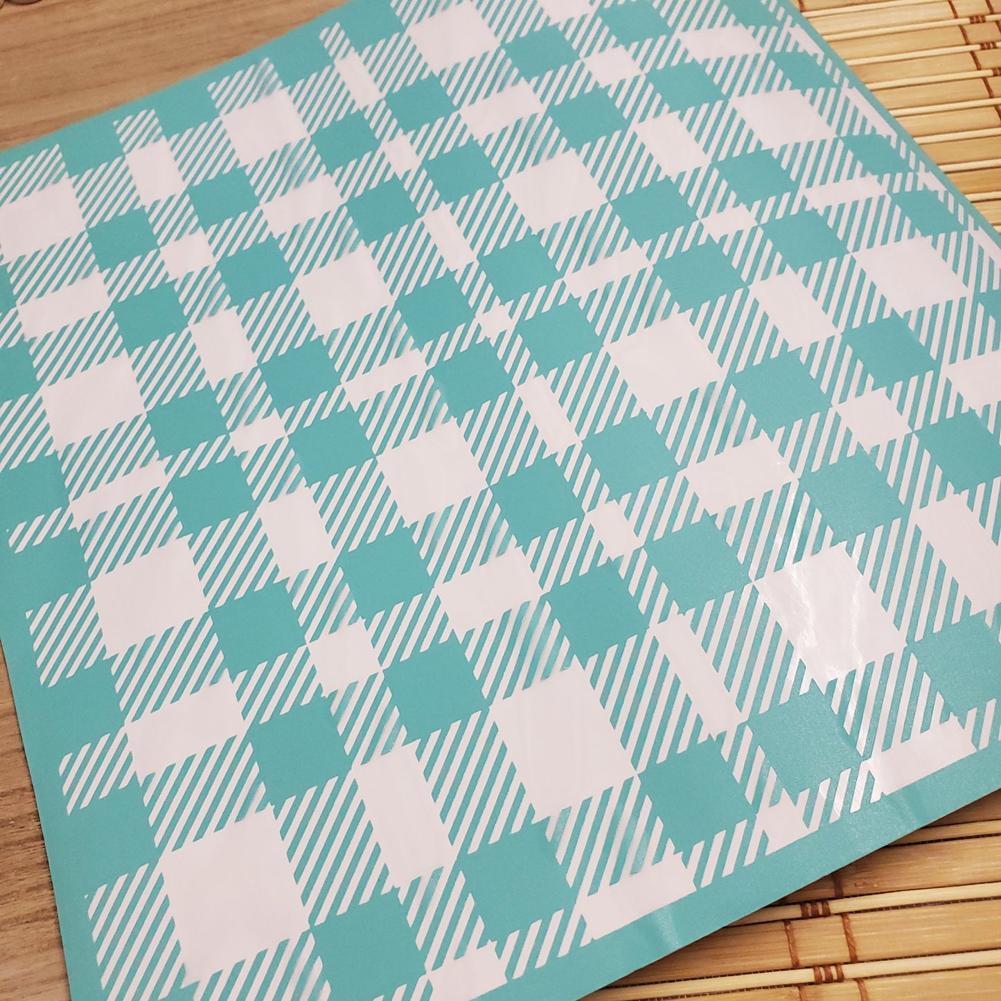 Adhesive Silk Screen Stencil - Buffalo Plaid