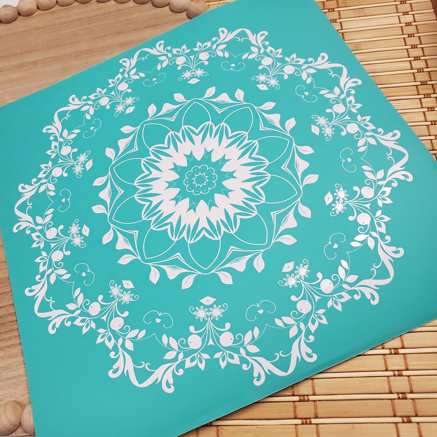 Adhesive Silk Screen Stencil - Cherries & Lace