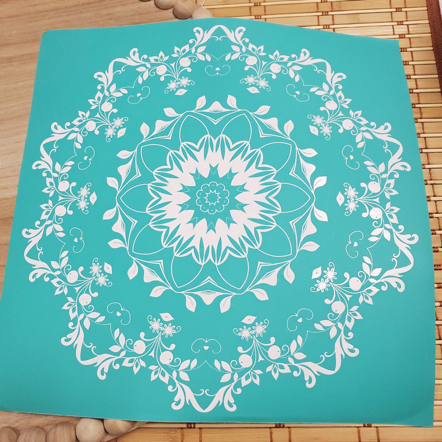 Adhesive Silk Screen Stencil - Cherries & Lace