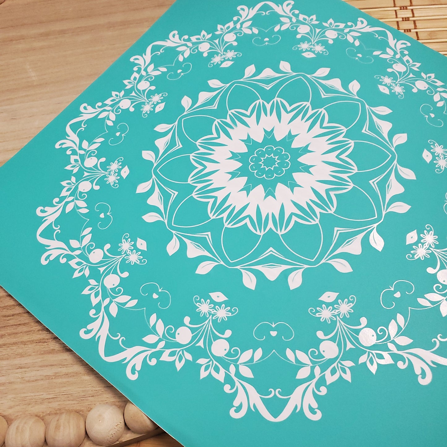 Adhesive Silk Screen Stencil - Cherries & Lace