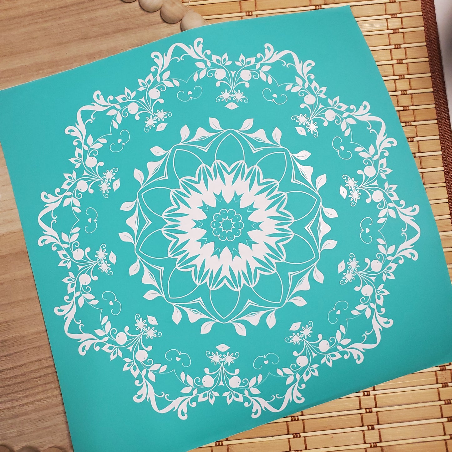 Adhesive Silk Screen Stencil - Cherries & Lace