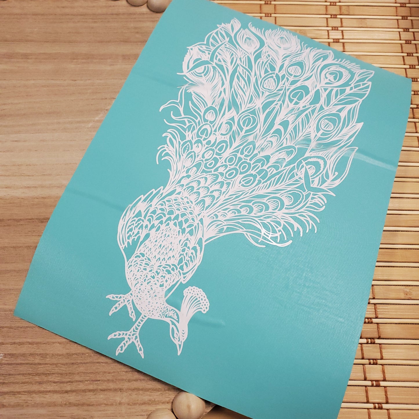 Adhesive Silk Screen Stencil - Peacock
