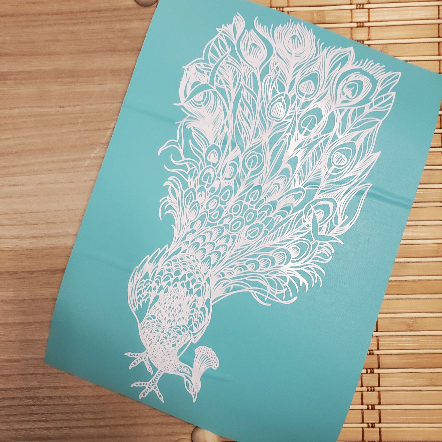 Adhesive Silk Screen Stencil - Peacock