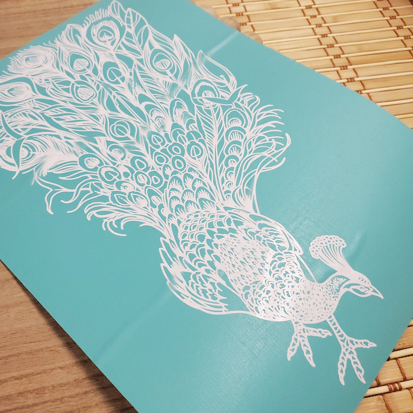 Adhesive Silk Screen Stencil - Peacock
