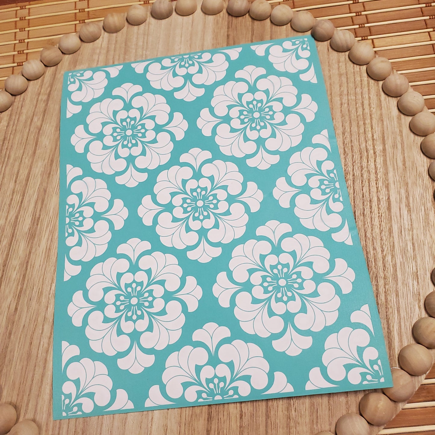 Adhesive Silk Screen Stencil - Squared Blossoms