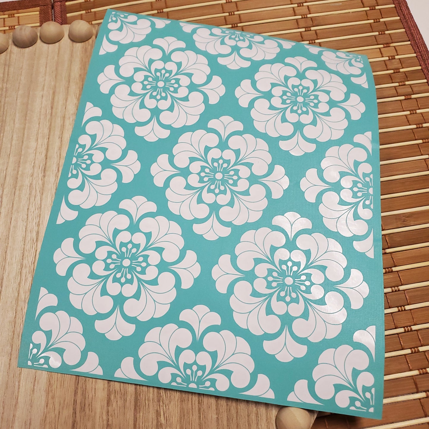 Adhesive Silk Screen Stencil - Squared Blossoms