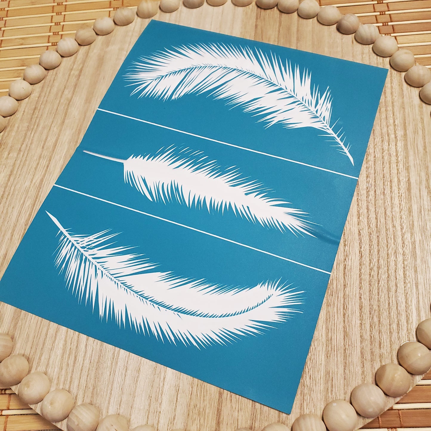 Adhesive Silk Screen Stencil - Feathers