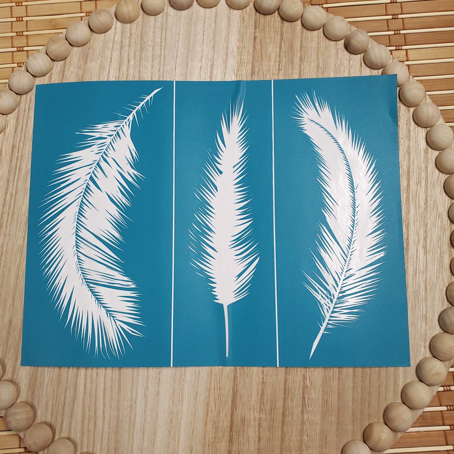 Adhesive Silk Screen Stencil - Feathers