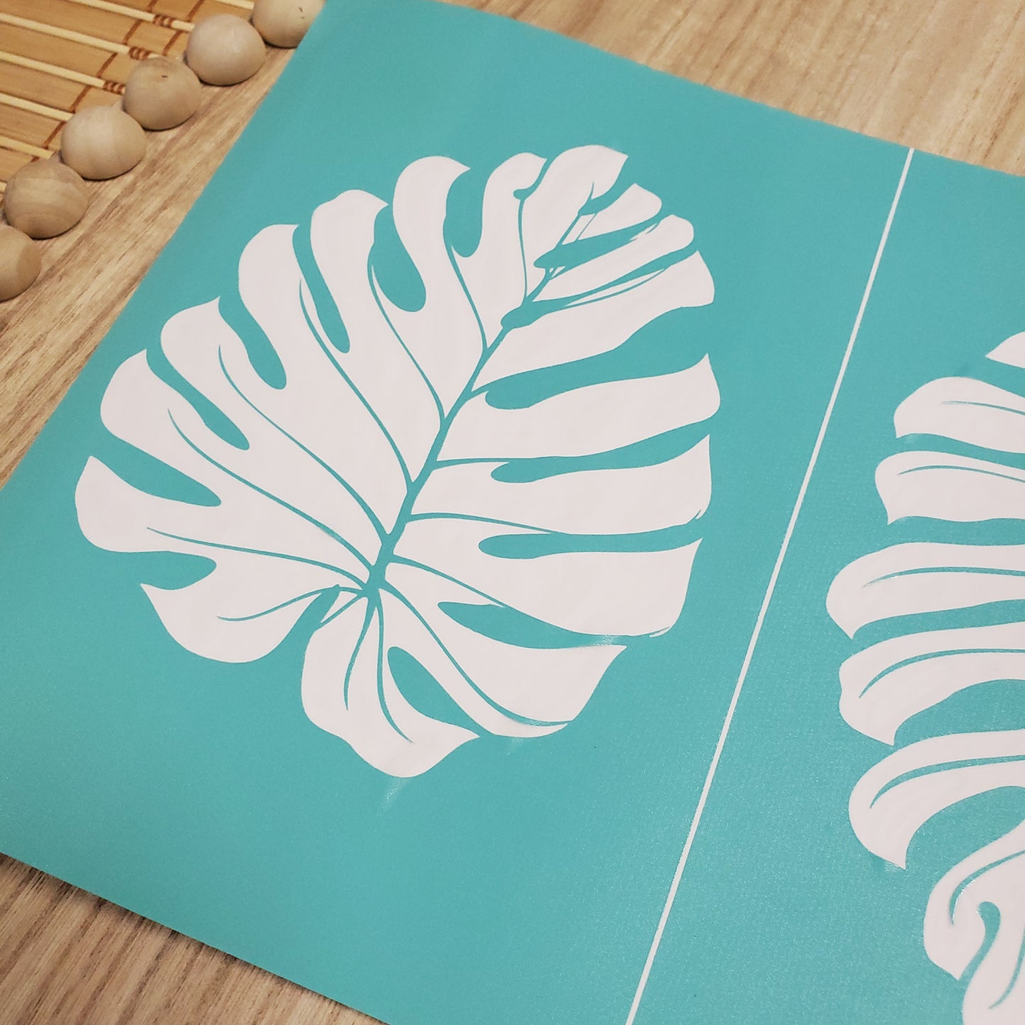 Adhesive Silk Screen Stencil - Double Palm