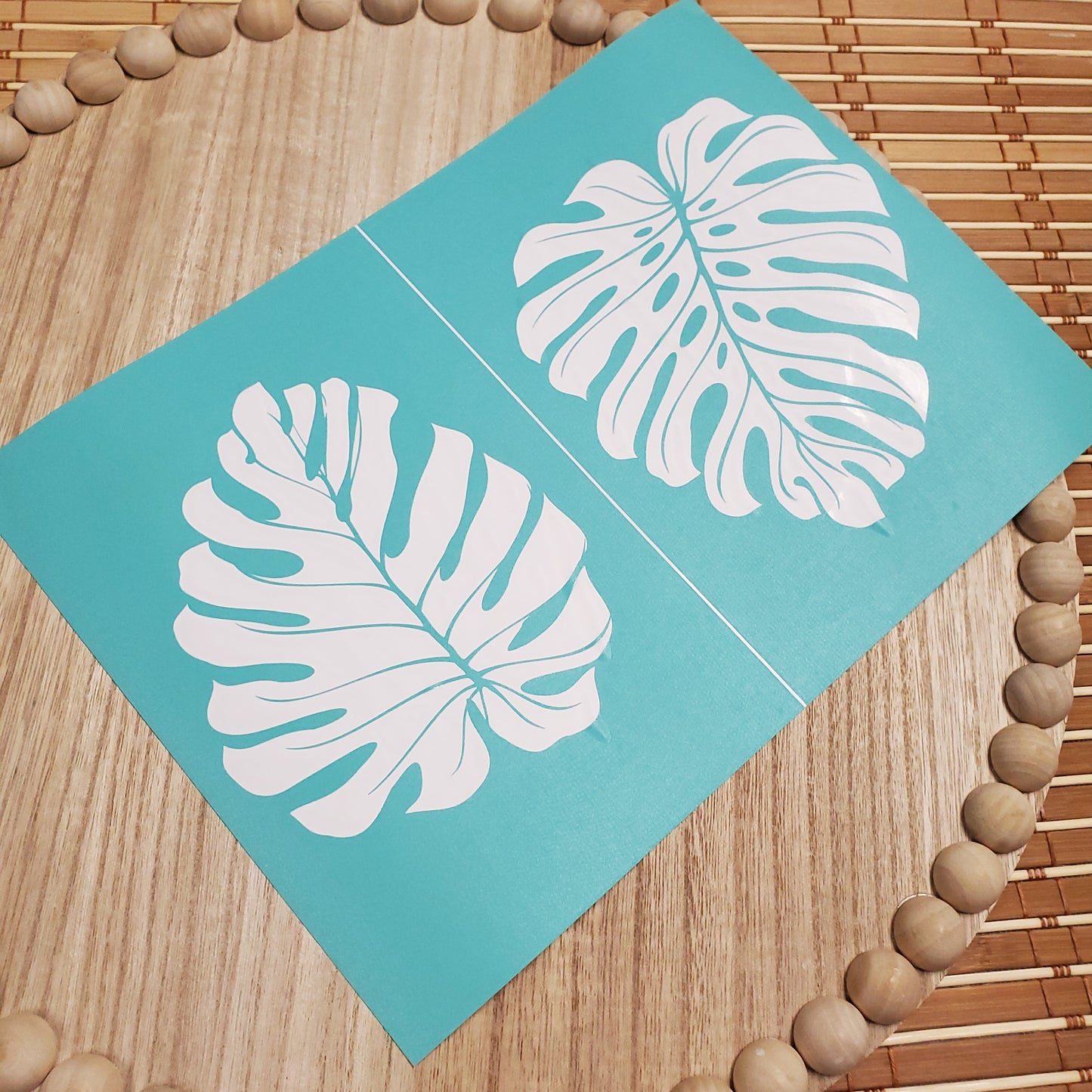Adhesive Silk Screen Stencil - Double Palm