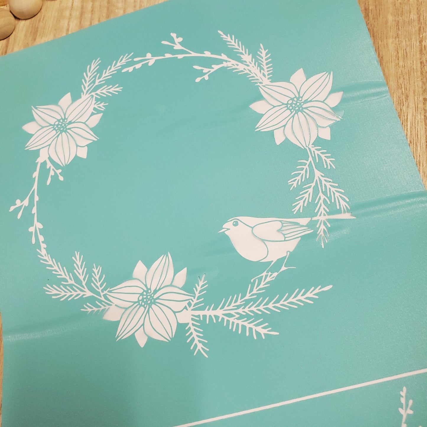 Adhesive Silk Screen Stencil - Wreath and Bough