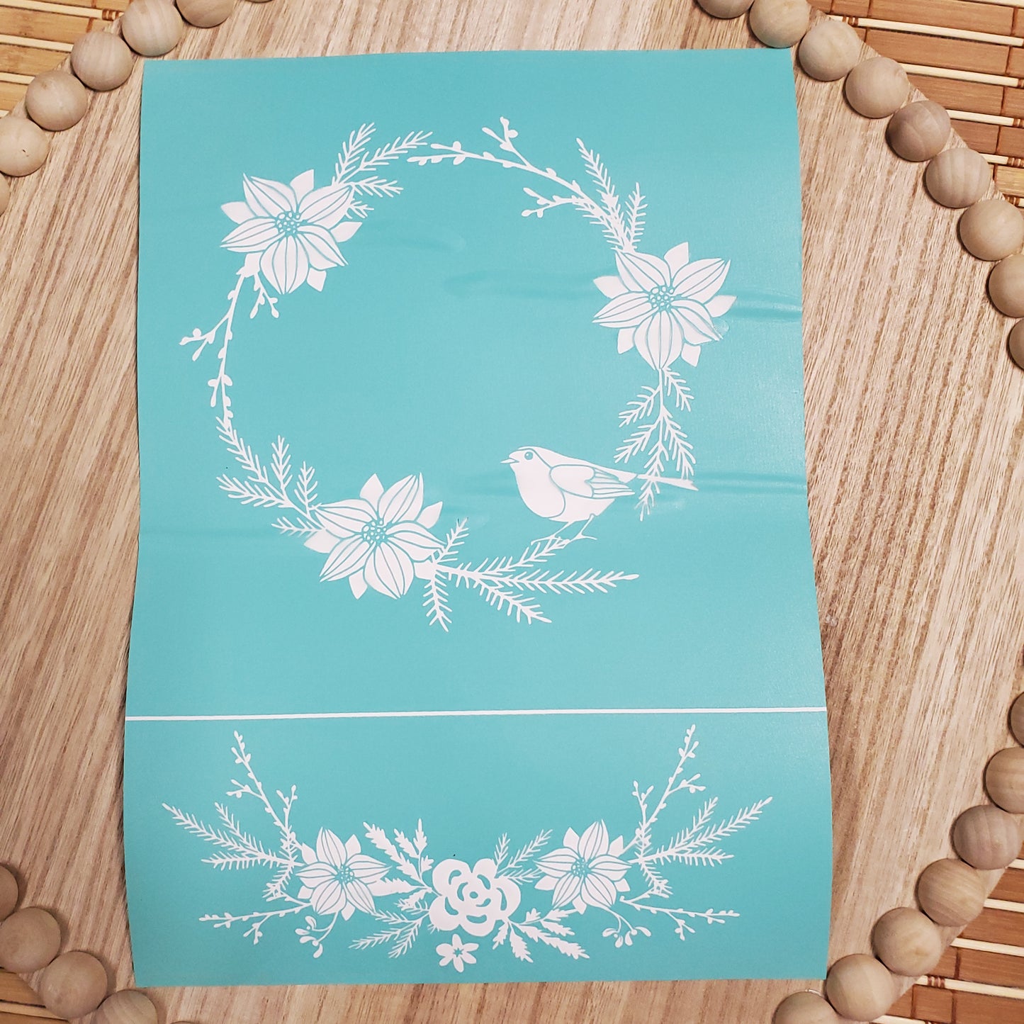 Adhesive Silk Screen Stencil - Wreath and Bough
