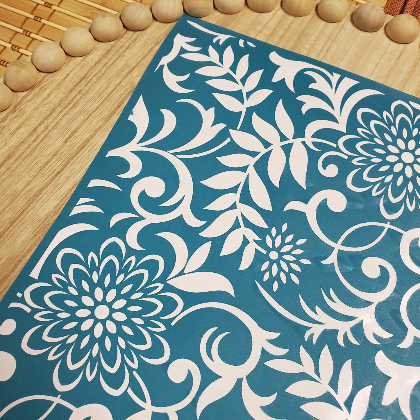 Adhesive Silk Screen Stencil - Swirls & Blossoms