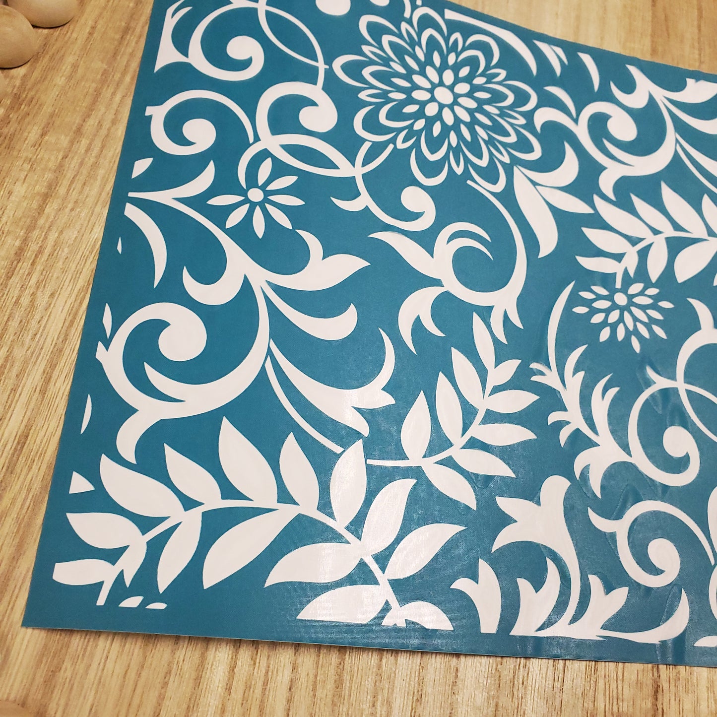 Adhesive Silk Screen Stencil - Swirls & Blossoms