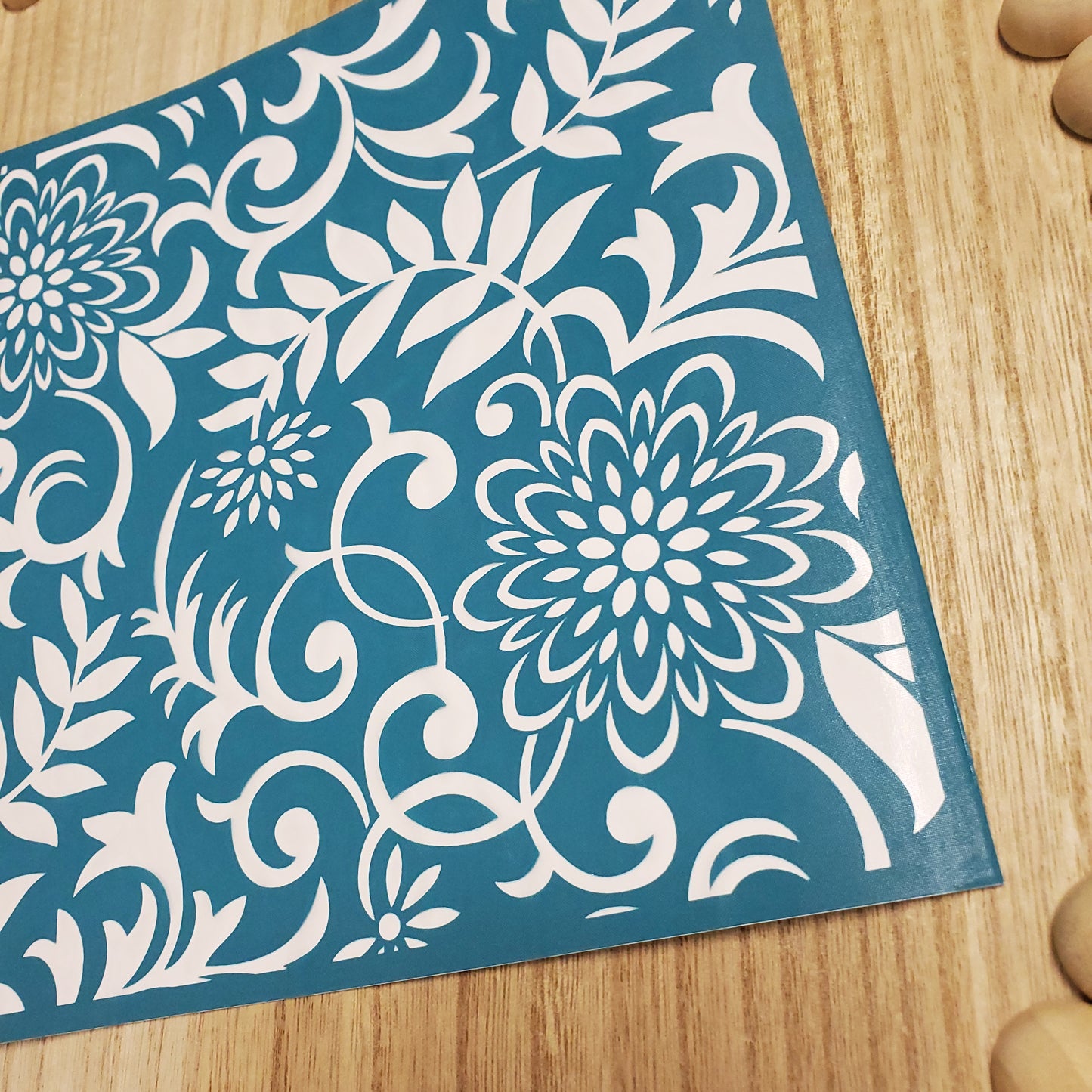 Adhesive Silk Screen Stencil - Swirls & Blossoms