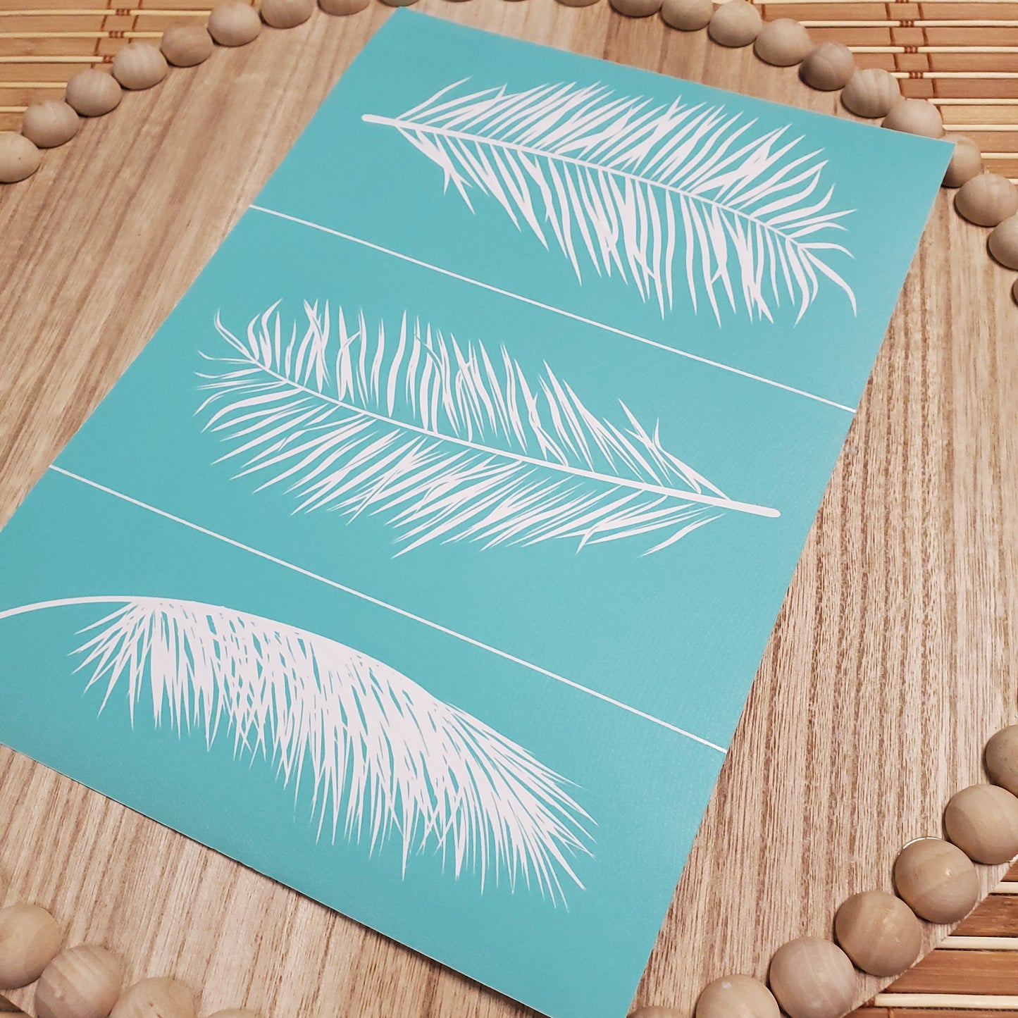 Adhesive Silk Screen Stencil - Fine Feathers