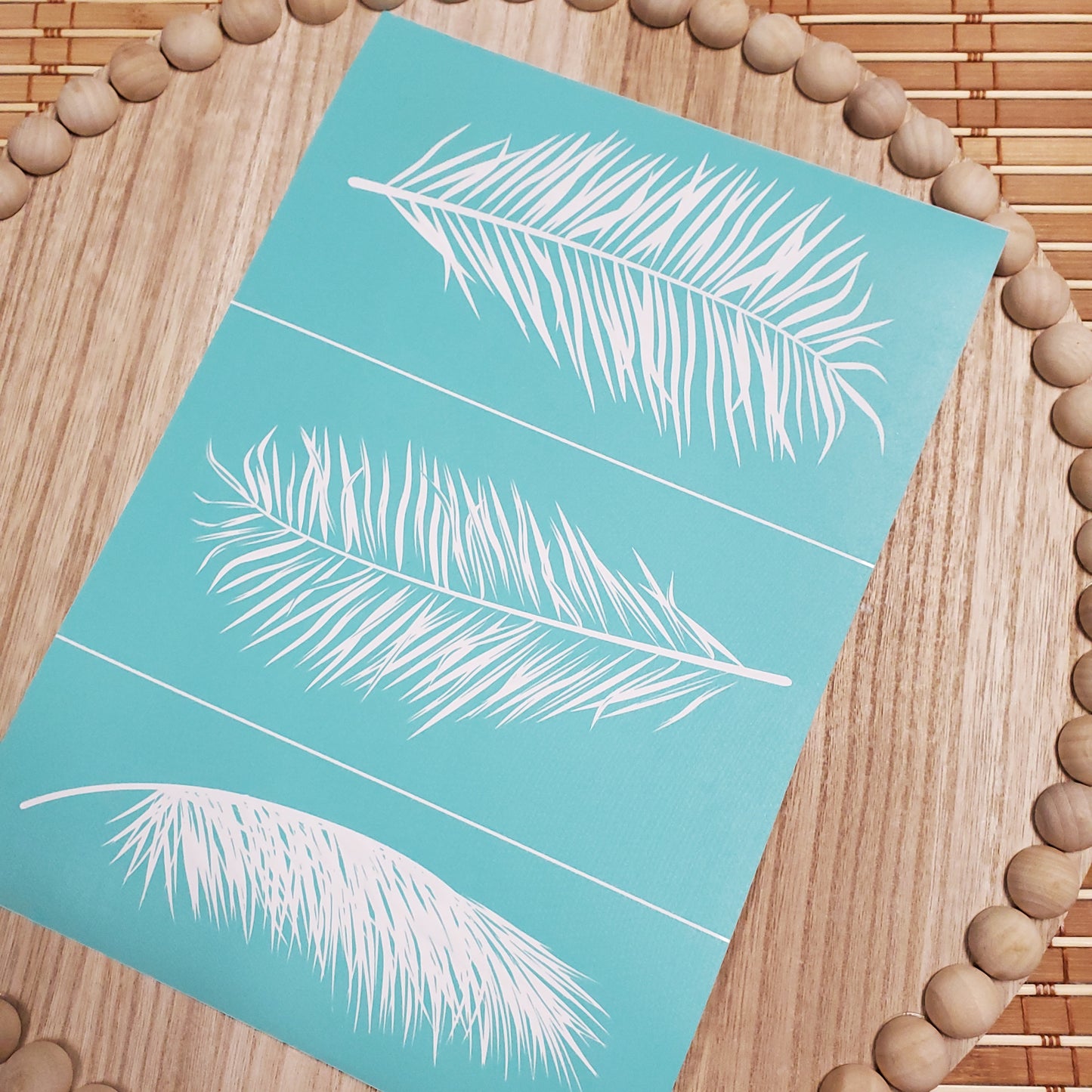 Adhesive Silk Screen Stencil - Fine Feathers