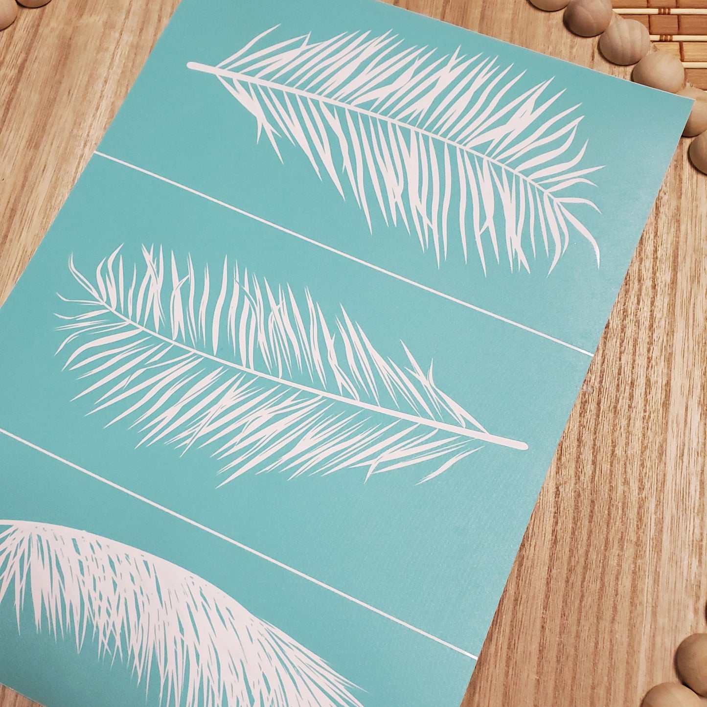Adhesive Silk Screen Stencil - Fine Feathers