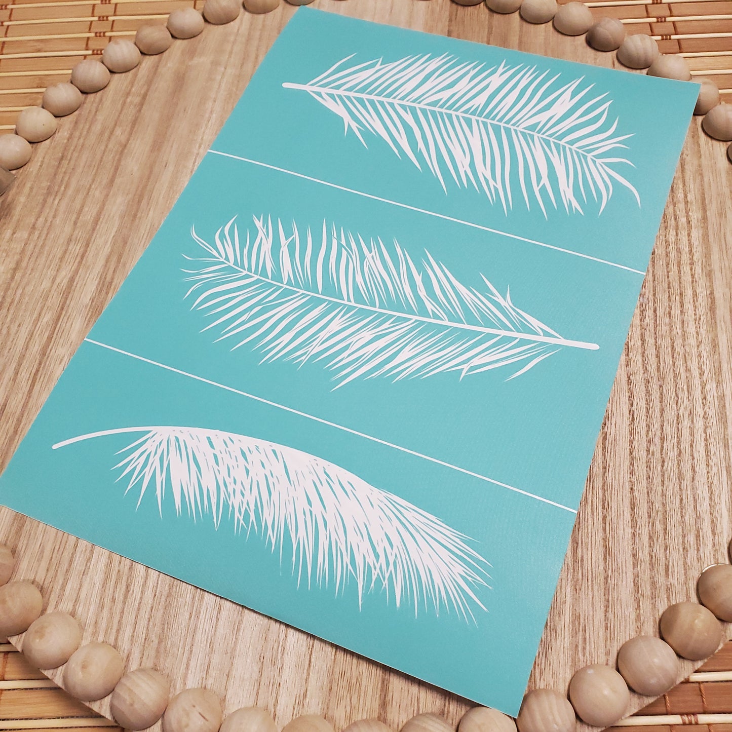 Adhesive Silk Screen Stencil - Fine Feathers