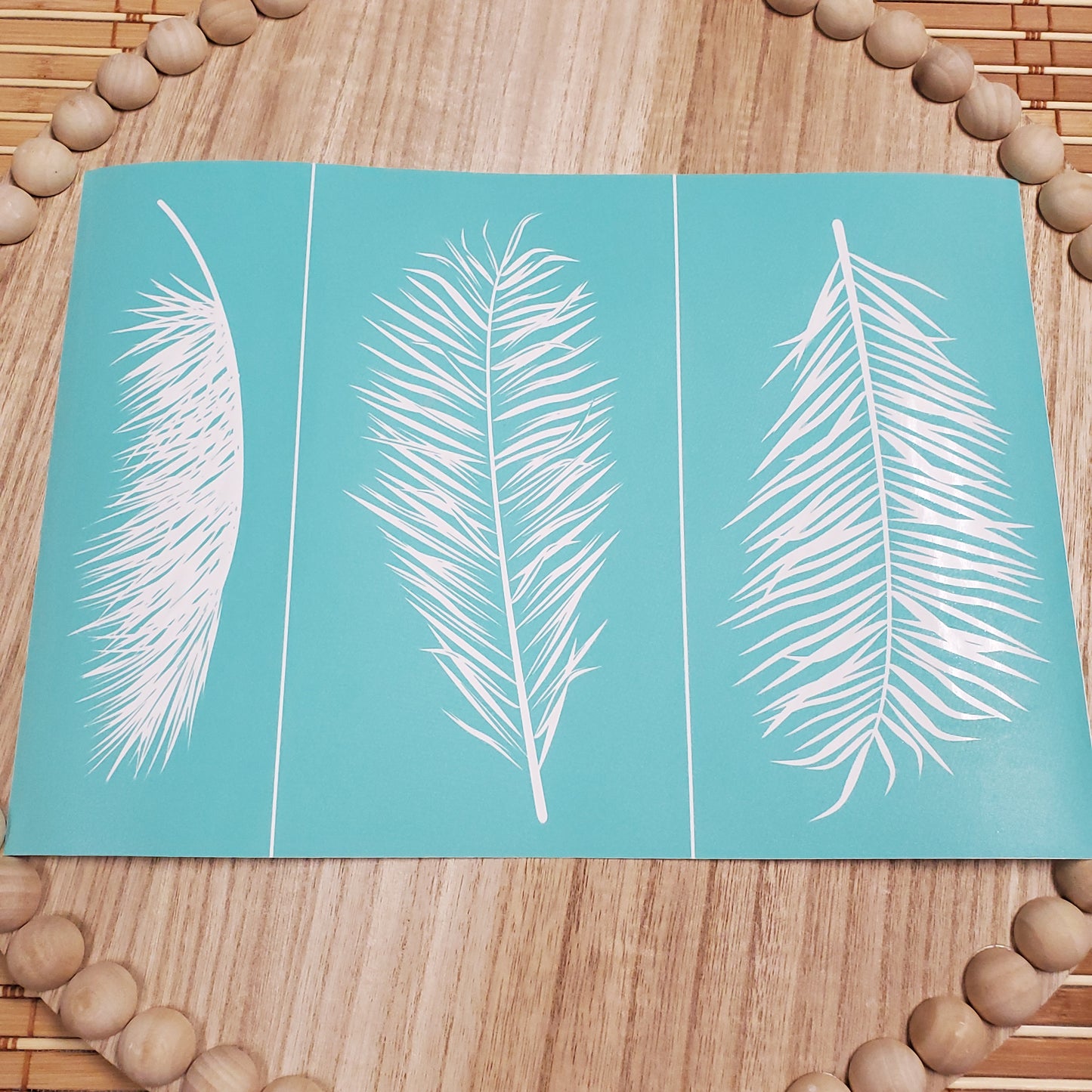 Adhesive Silk Screen Stencil - Fine Feathers