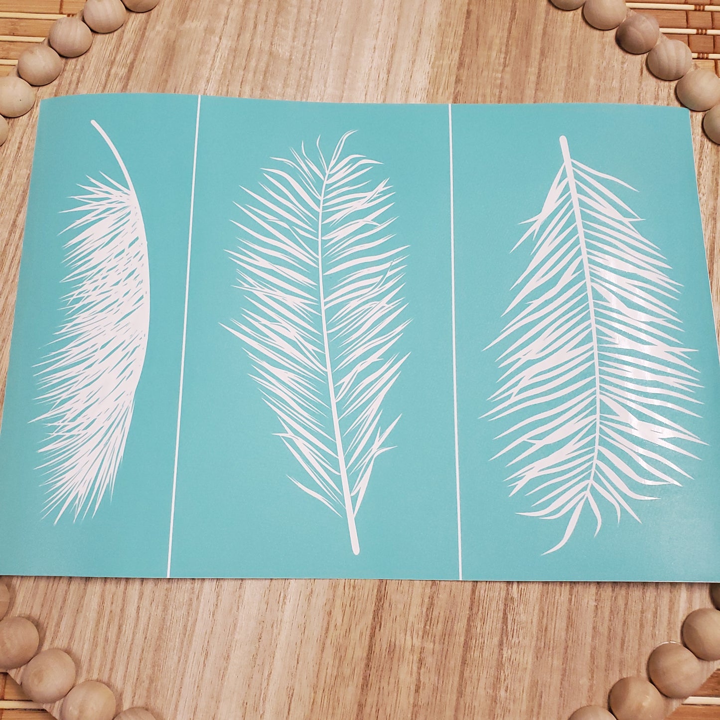 Adhesive Silk Screen Stencil - Fine Feathers
