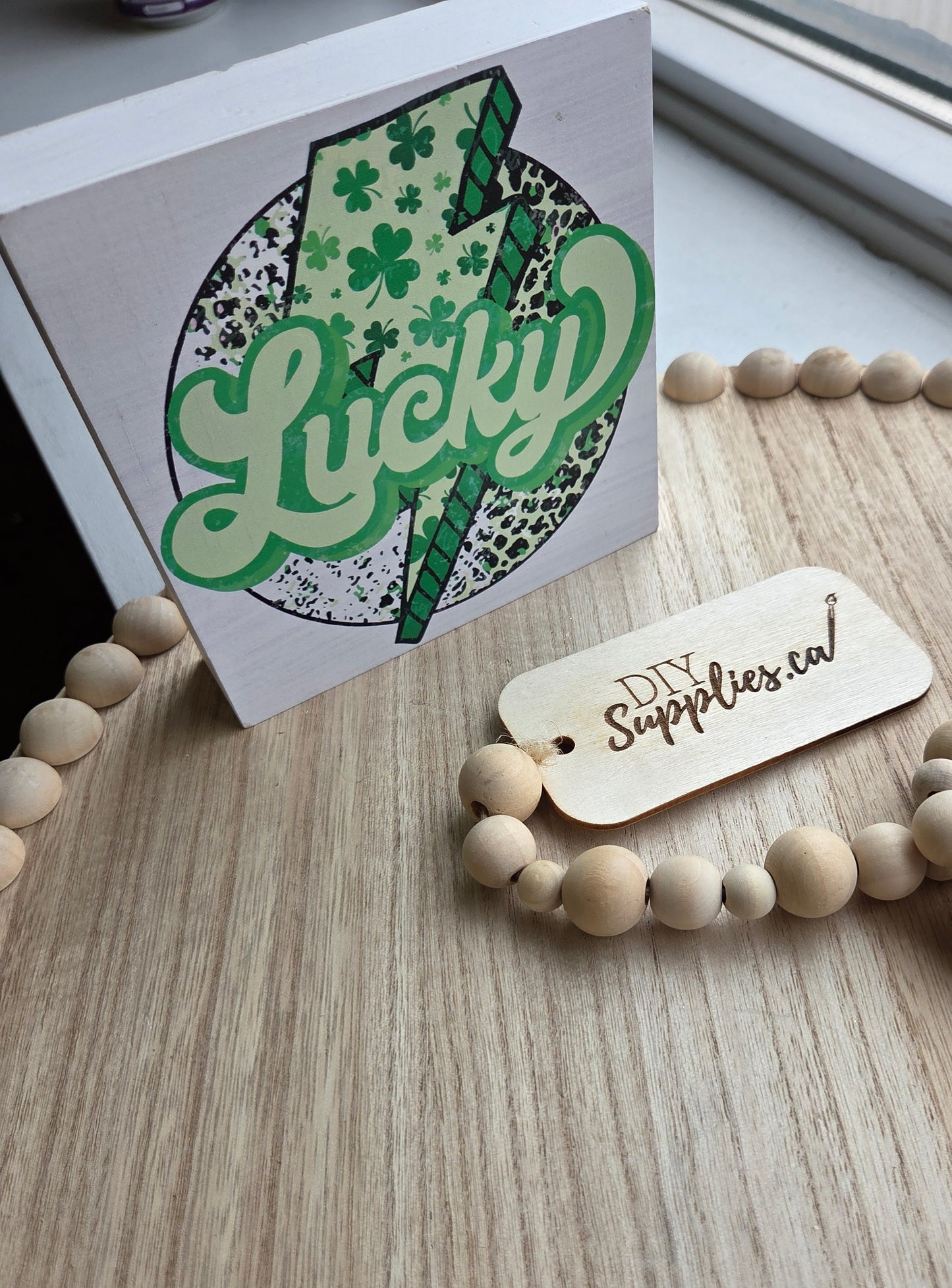 Teired Tray Sign Lucky