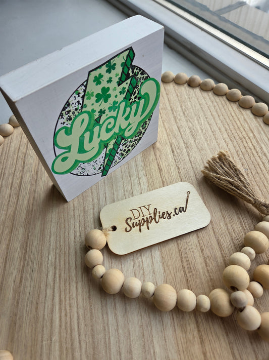 Teired Tray Sign Lucky