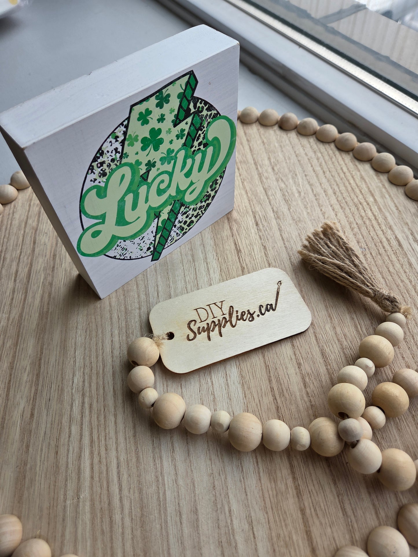 Teired Tray Sign Lucky