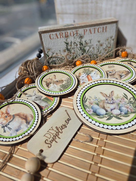Carrot Patch Sign and Bunny Ornaments