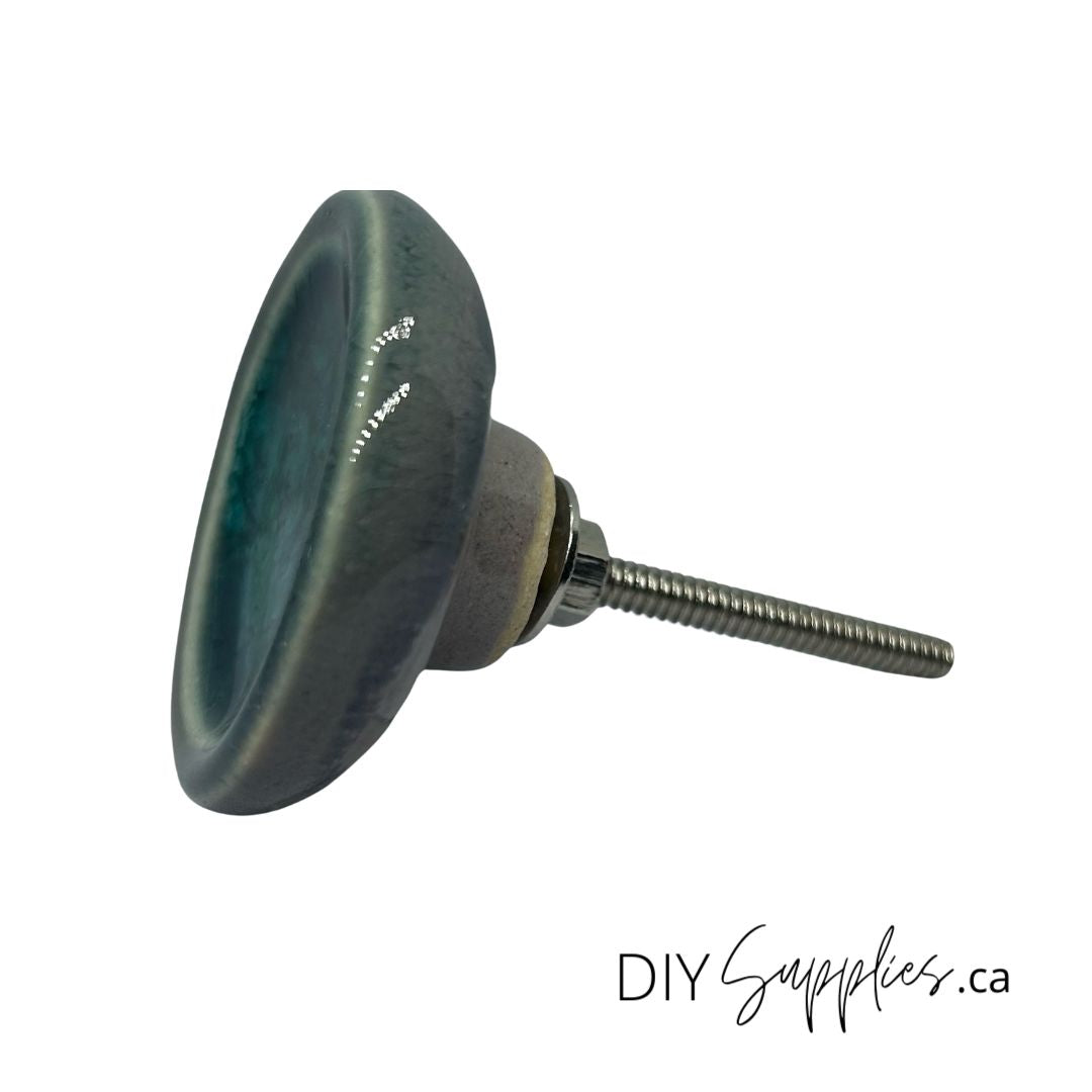 Furniture Knob - Crackle Turquoise