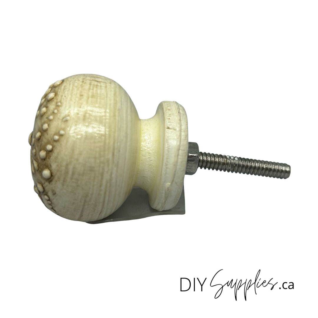 Furniture Knob - Raised Ivory