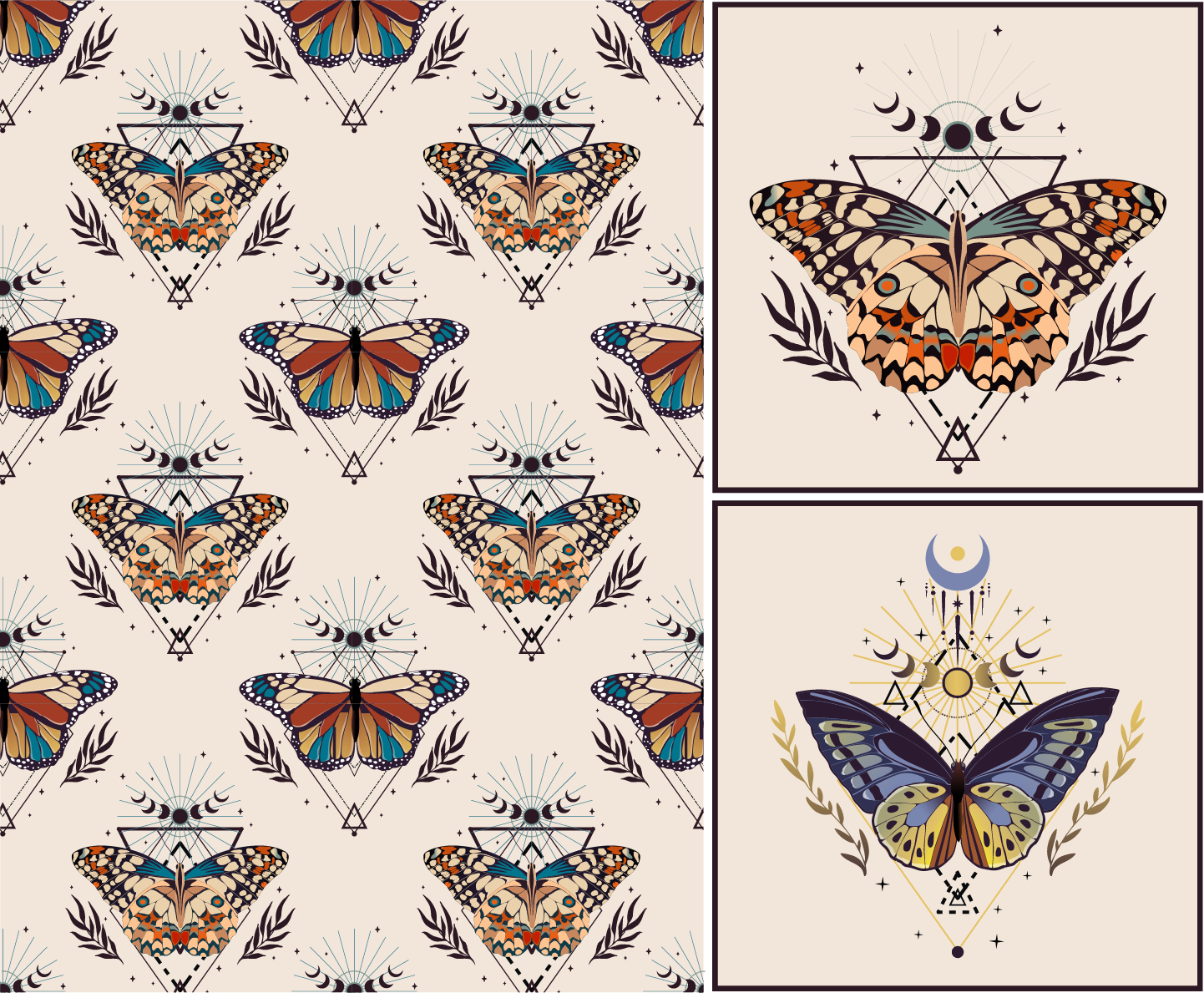 Belles and Whistles A3 Rice Decoupage Paper - Boho Butterflies 2 Pack