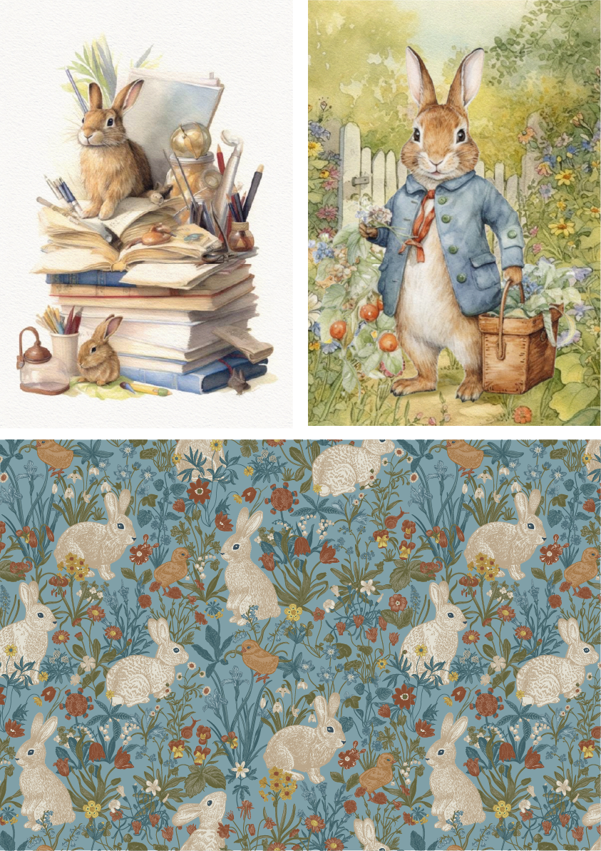 Belles and Whistles A3 Rice Decoupage Paper - Traditional Peter Rabbit