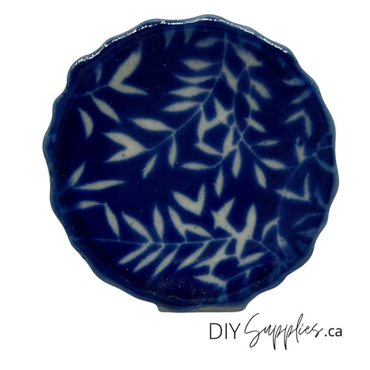 Furniture Knob - Blue Leaves