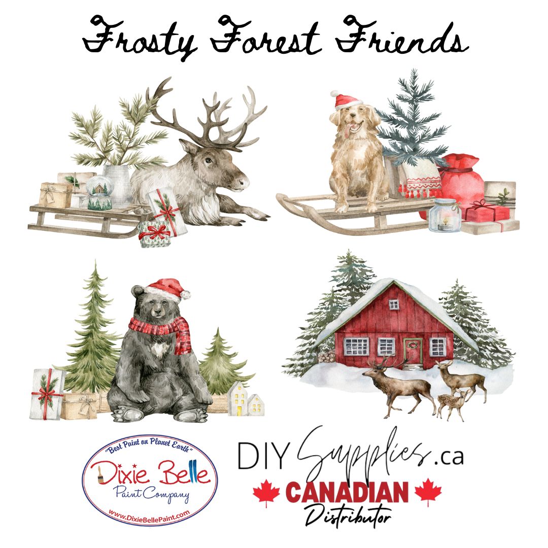 Belles and Whistles A4 Decoupage Rice Paper - Frosty Forest Friends