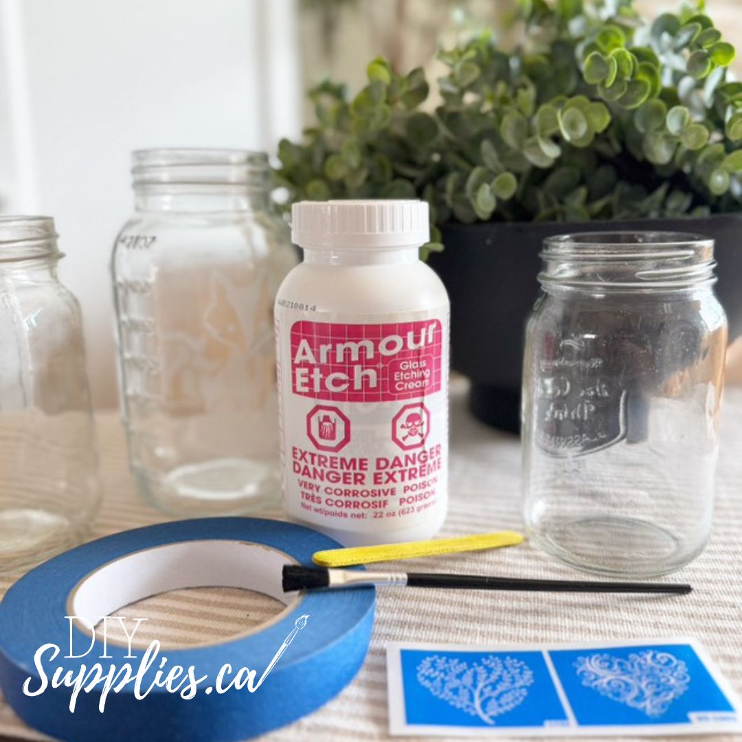 Special Sale 22 oz Armour Etch + Bonus Painters Tape, brush and misc. stencil.