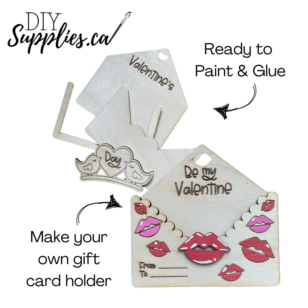 Be my Valentine - Ready to Paint & Glue Valentine Gift Card Holder