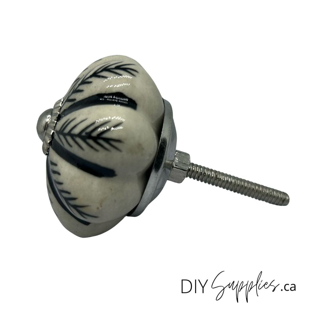Furniture Knob - Black White & Silver
