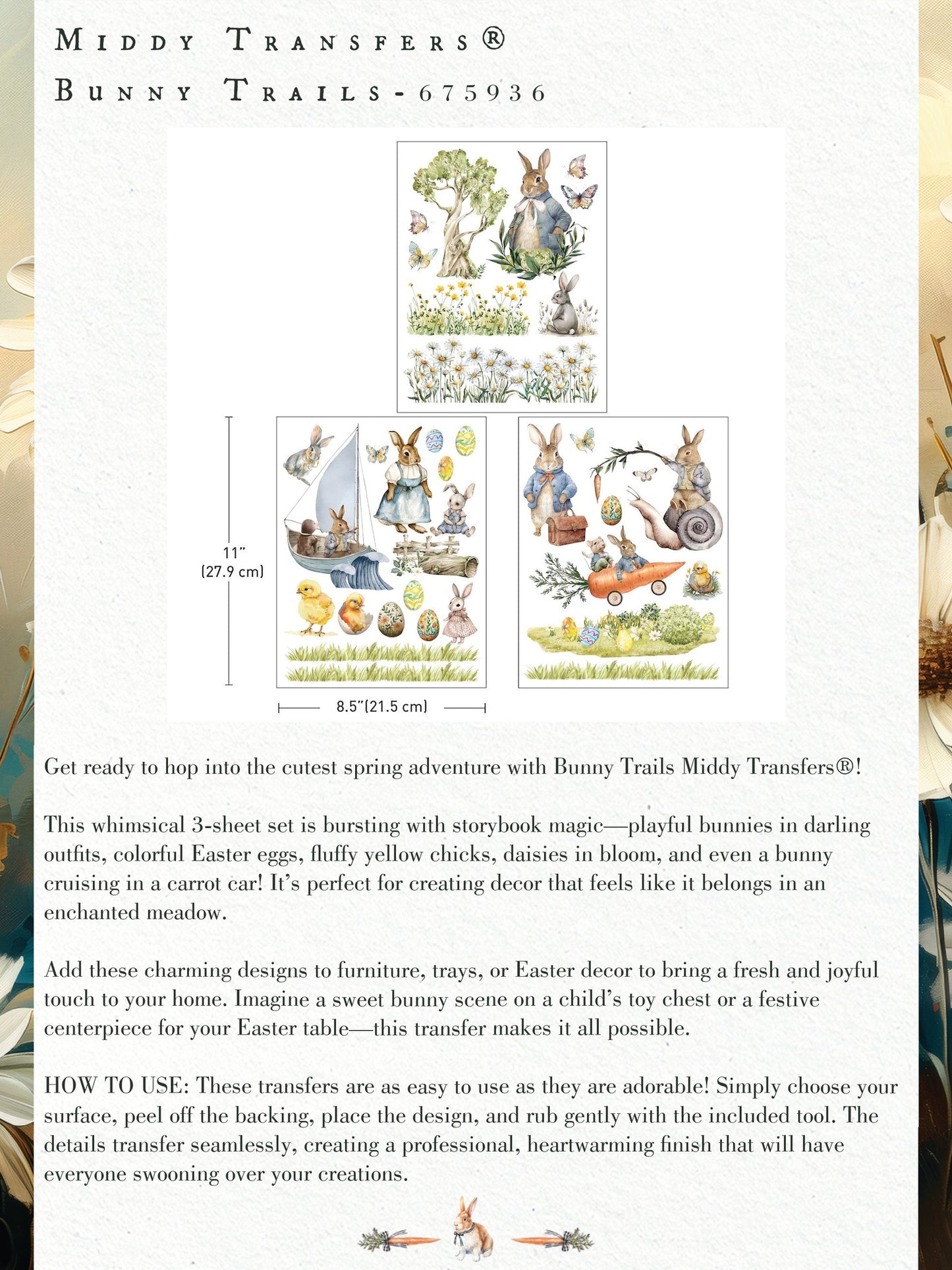 Redesign Decor Middy Transfer - Bunny Trails