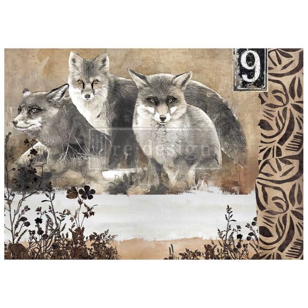 ReDesign A1 Decoupage Decor Fiber Tissue Paper - Calm Foxes